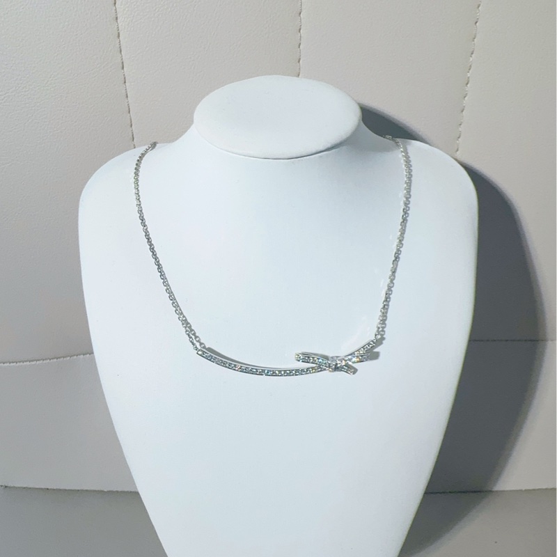 Chanel香奈兒 高級珠寶 Ruban系列 白金滿鑽蝴蝶結項鍊-5