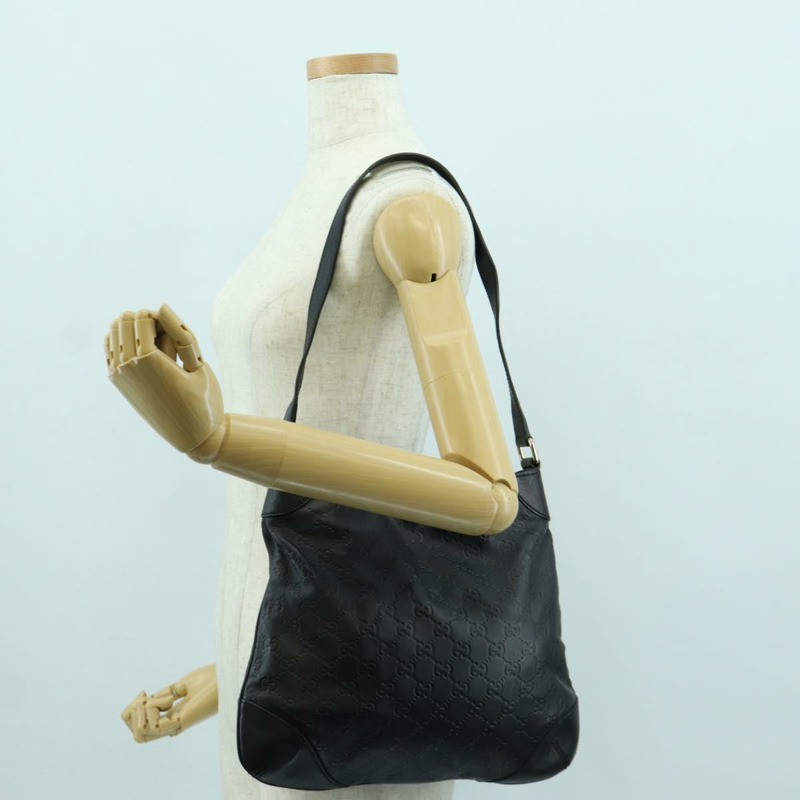 【日本直送】GUCCI Guccissima GG帆布單肩包 皮革 黑色 金色 257296 正品 YKZ027V-21