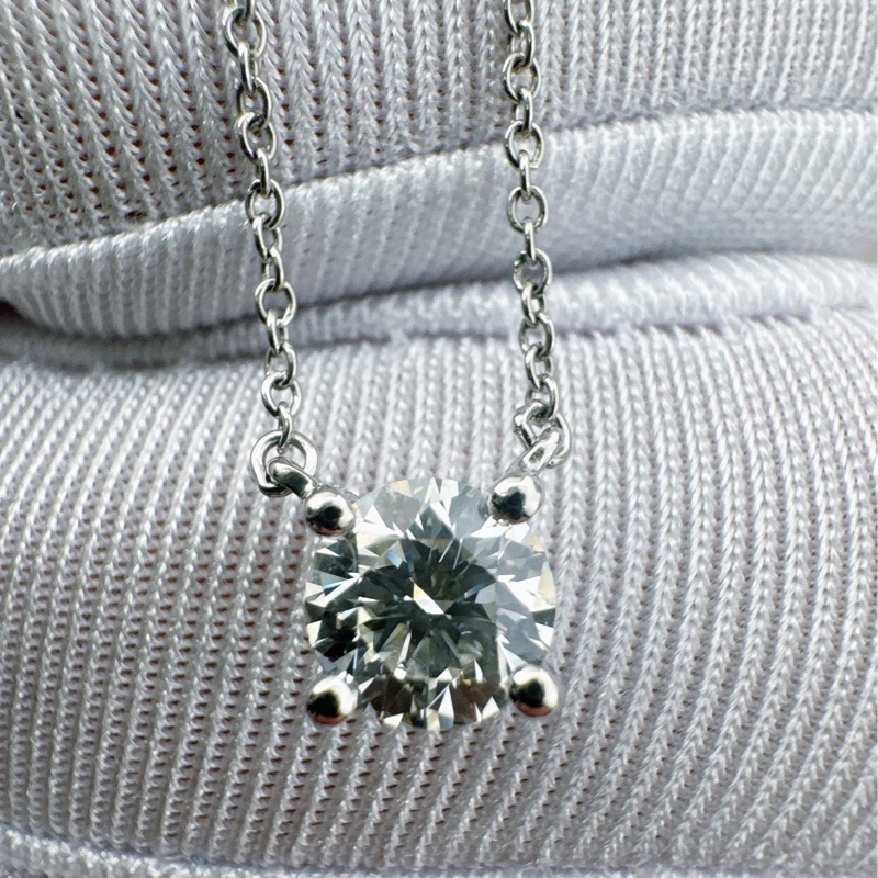 Tiffany蒂芙尼 四爪單鑽鑽石項鍊，主鑽:0.68ct/J色/VVS2淨度/3EX切工-4