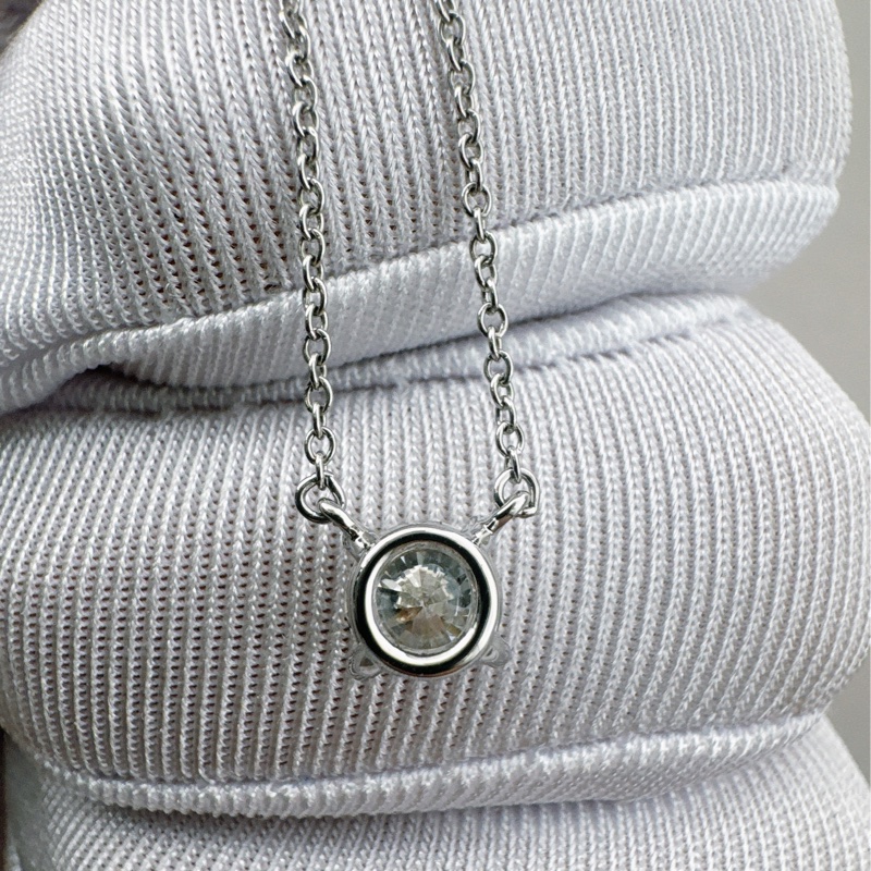 Tiffany蒂芙尼 四爪單鑽鑽石項鍊，主鑽:0.68ct/J色/VVS2淨度/3EX切工-6