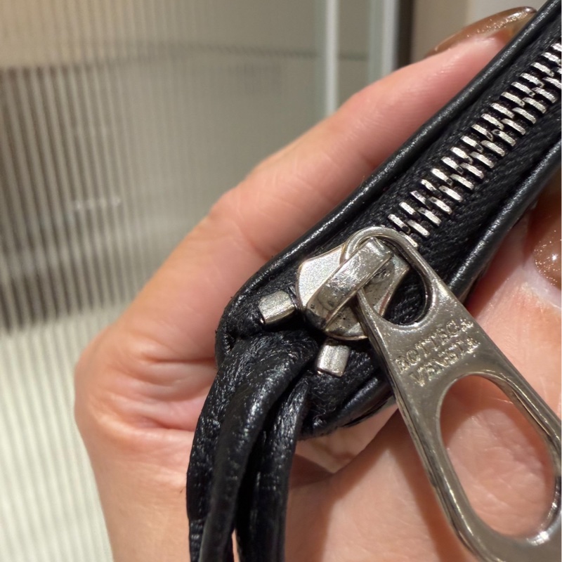 BOTTEGA VENETA Bv 黑 編織 拉鏈 鑰匙包 短夾 皮夾 皮包 錢包 錢夾 零錢包 卡夾 卡包-6