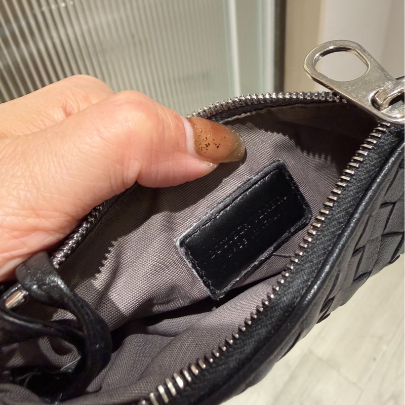 BOTTEGA VENETA Bv 黑 編織 拉鏈 鑰匙包 短夾 皮夾 皮包 錢包 錢夾 零錢包 卡夾 卡包-8
