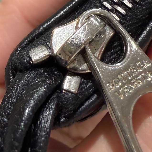 BOTTEGA VENETA Bv 黑 編織 拉鏈 鑰匙包 短夾 皮夾 皮包 錢包 錢夾 零錢包 卡夾 卡包-10