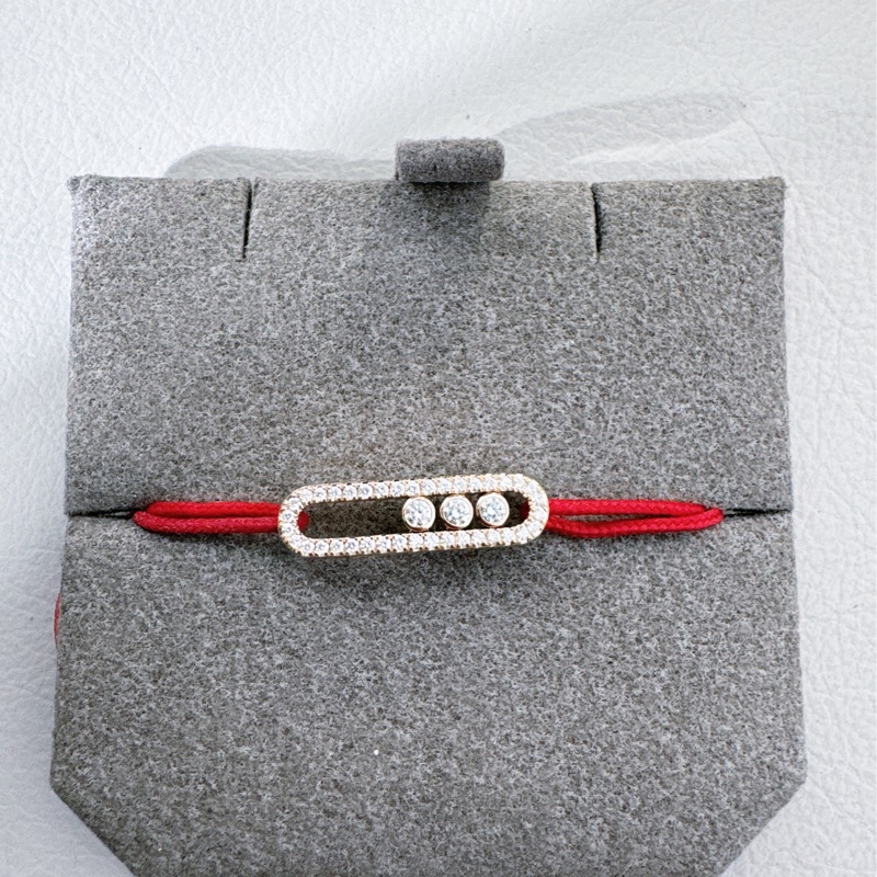 Messika梅西卡 Move Uno系列 三鑽紅繩手鍊-3