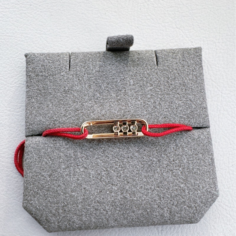 Messika梅西卡 Move Uno系列 三鑽紅繩手鍊-4