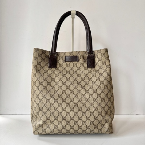 Gucci PVC GG 老花 直式 銀扣 托特包 肩背包 131220