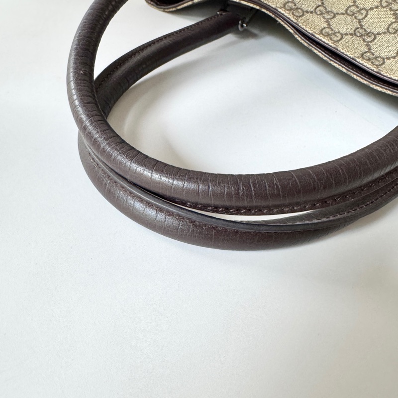 Gucci PVC GG 老花 直式 銀扣 托特包 肩背包 131220-4