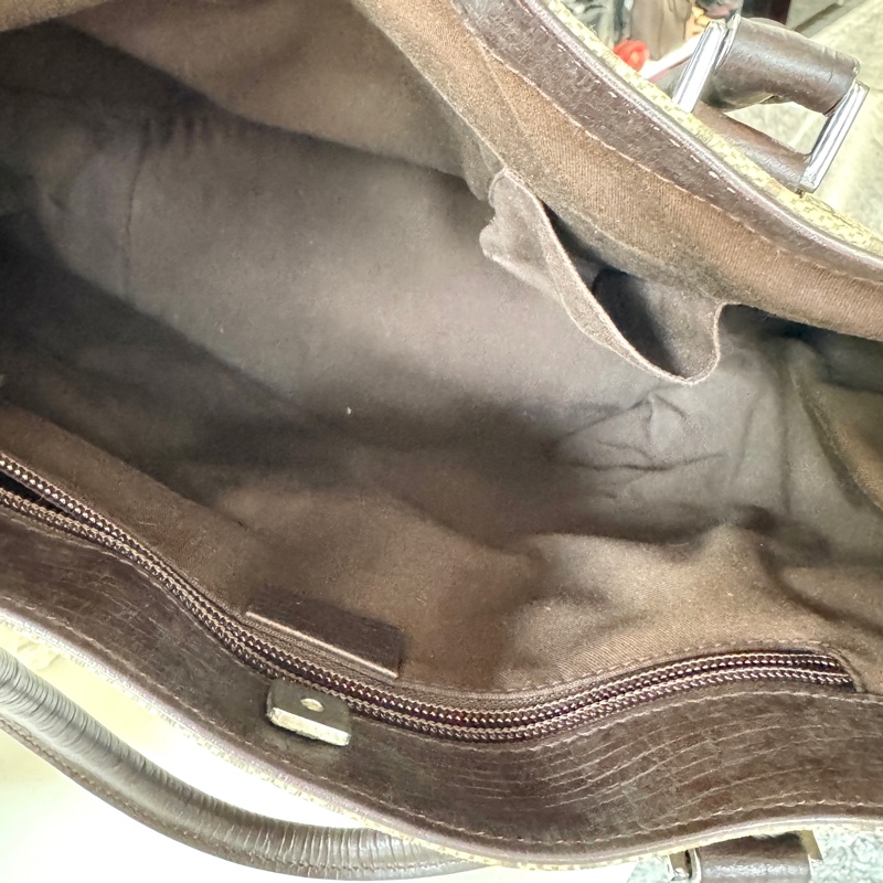 Gucci PVC GG 老花 直式 銀扣 托特包 肩背包 131220-6