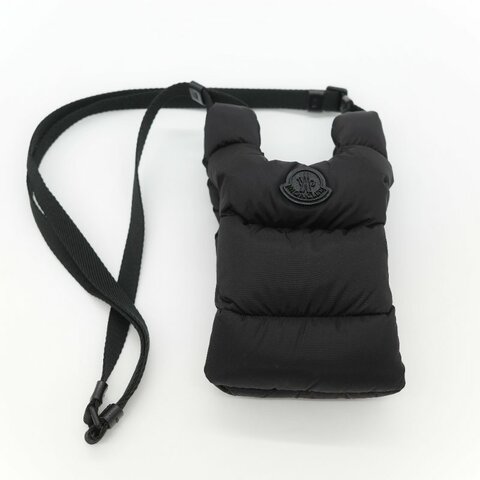 Moncler 盟可睞 Legere 經典黑色 羽絨填充尼龍立體絎縫 小型 防潑水拉鍊斜背隨身小包