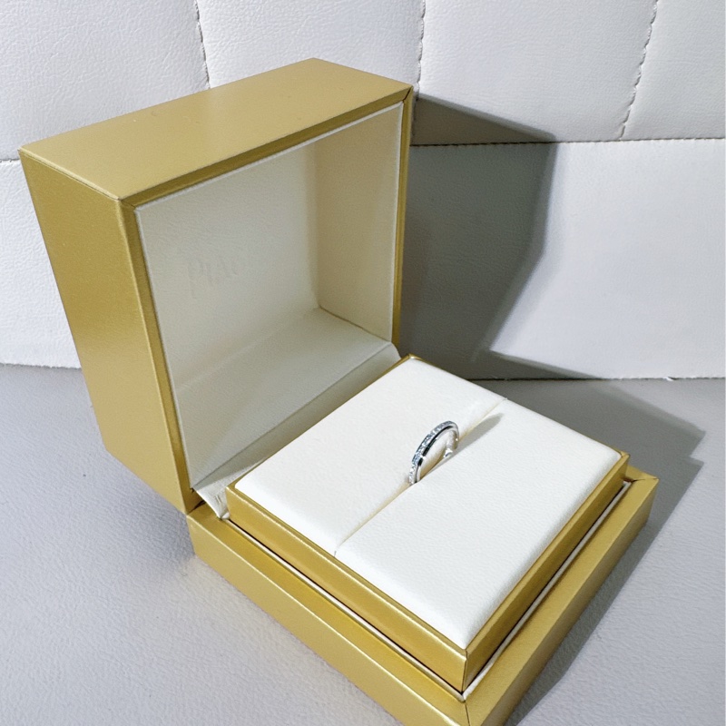 Piaget伯爵 Possession系列 白金滿鑽窄版時來運轉戒指，48碼-2