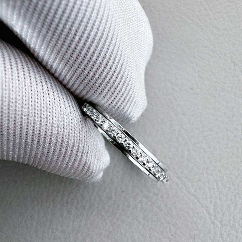 Piaget伯爵 Possession系列 白金滿鑽窄版時來運轉戒指，48碼-5