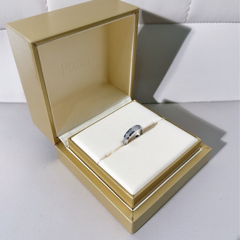 Piaget伯爵 Possession時來運轉系列 白金滿鑽寬版戒指，49碼-2