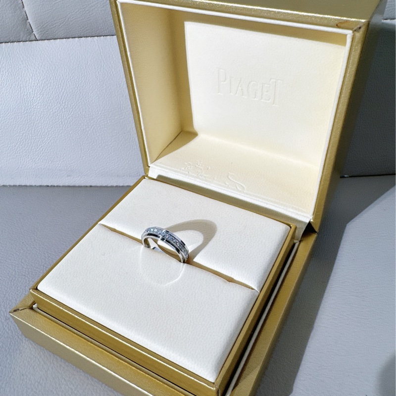 Piaget伯爵 Possession時來運轉系列 白金滿鑽寬版戒指，49碼-3