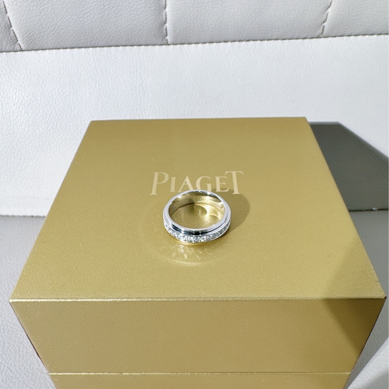 Piaget伯爵 Possession時來運轉系列 白金滿鑽寬版戒指，49碼-4