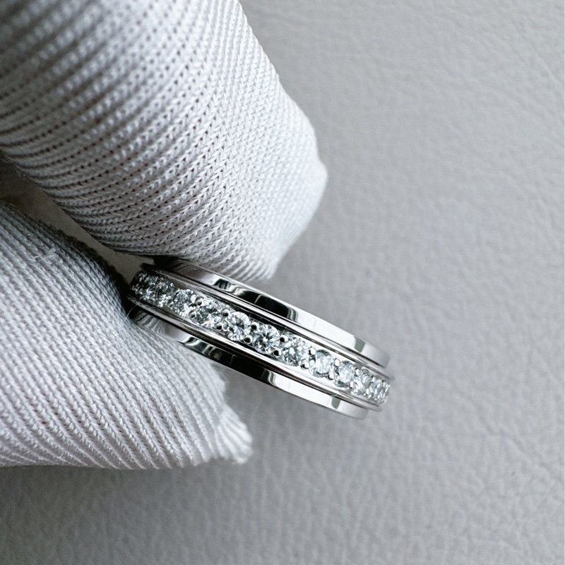 Piaget伯爵 Possession時來運轉系列 白金滿鑽寬版戒指，49碼-5