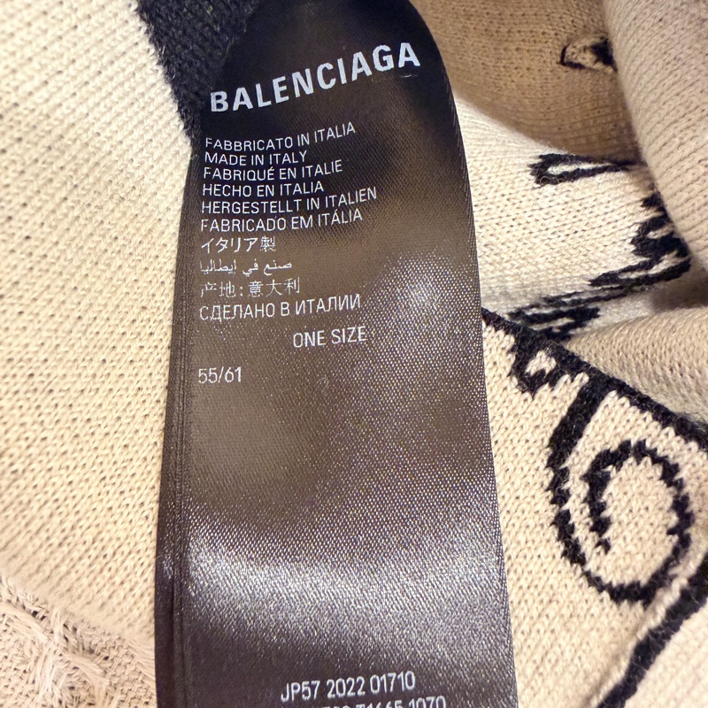 巴黎世家 帽子 Balenciaga Logo 草寫英文 黑色羊毛針織毛帽 冷帽-6