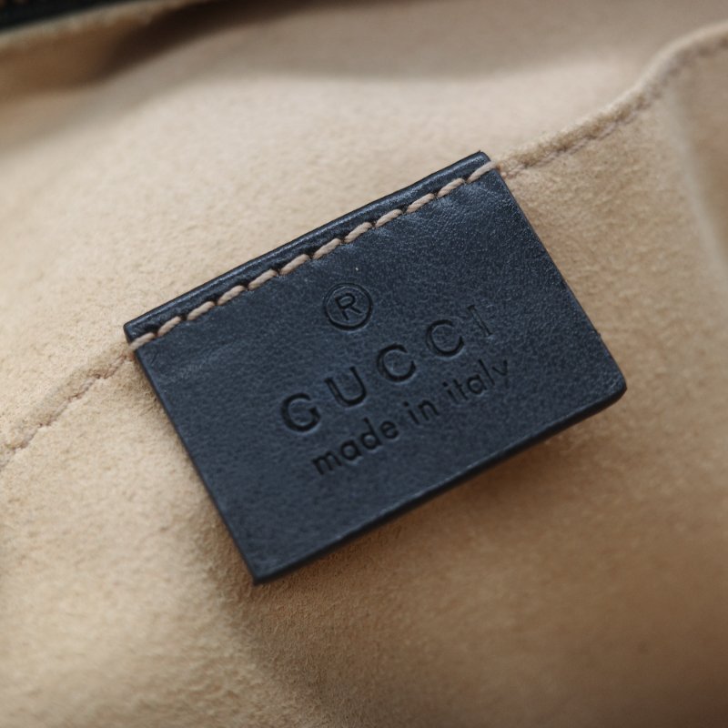 Gucci 古馳 GG Marmont 經典黑色 小牛皮 鏈條拉鍊肩背相機包-25