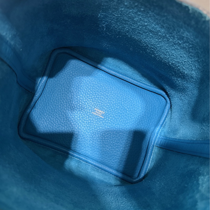 Hermes愛馬仕 Picotin18菜籃子手提包，B3坦桑尼亞藍，銀扣 A刻-7