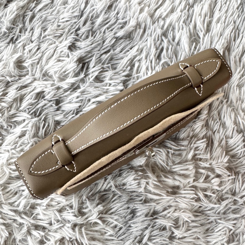 HERMES Mini Kelly Pochette 一代 Swift皮革 大象灰 銀扣 G刻-2