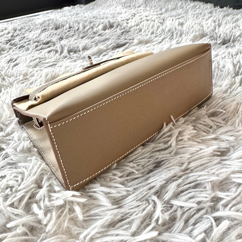 HERMES Mini Kelly Pochette 一代 Swift皮革 大象灰 銀扣 G刻-4