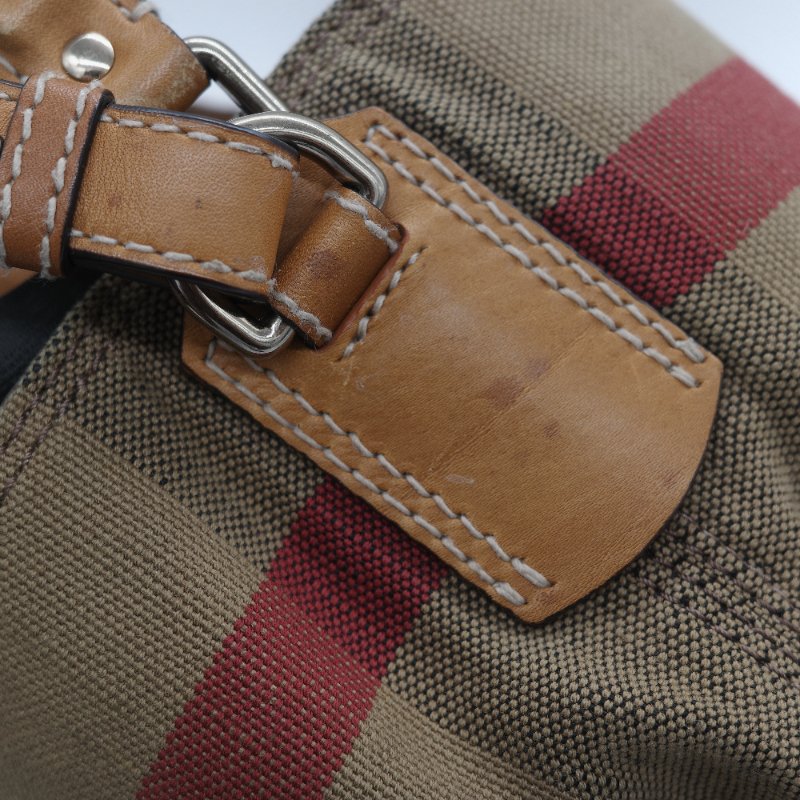 Burberry 巴寶莉 Ashby 中款 經典格紋 帆布水桶包-21