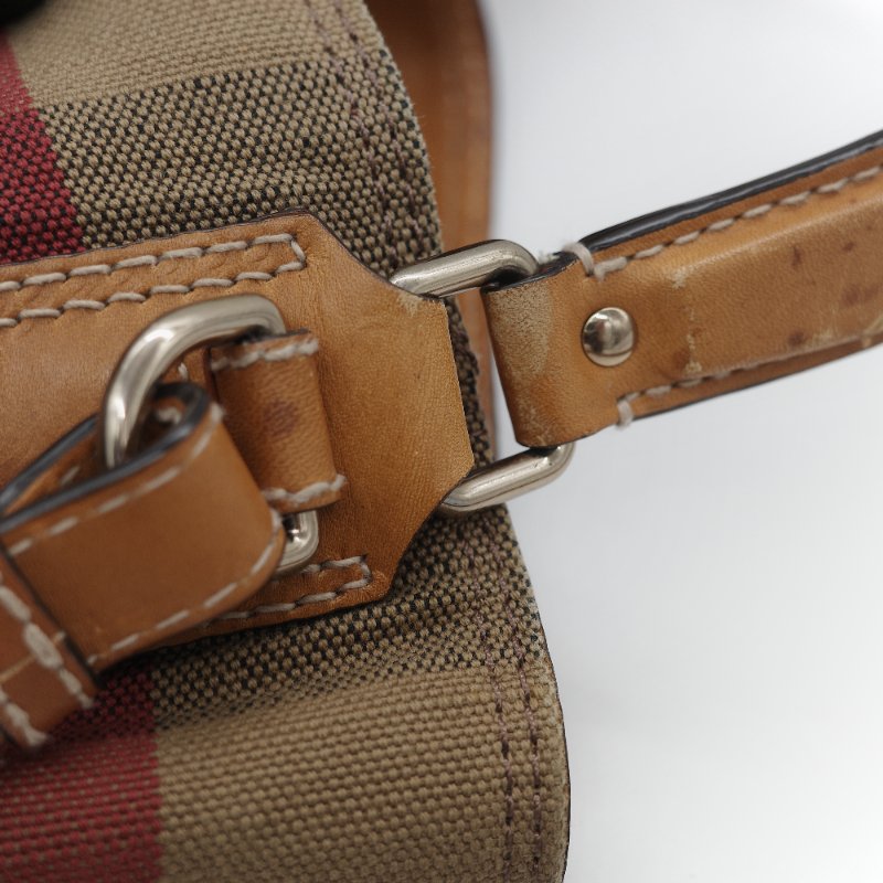 Burberry 巴寶莉 Ashby 中款 經典格紋 帆布水桶包-32