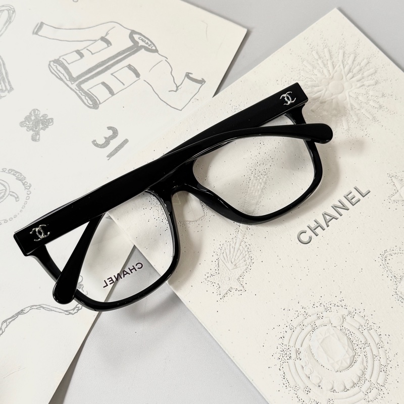 CHANEL 3392 小雙C 百搭 權志龍同款 素顏神器 細黑框 平光眼鏡-1
