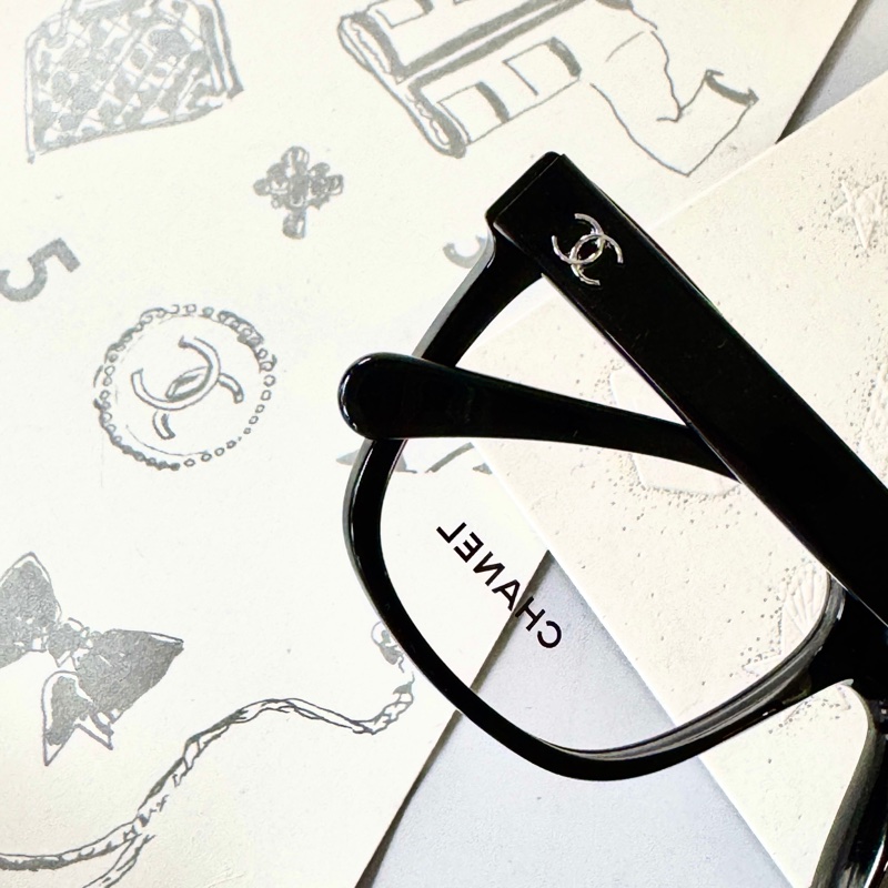 CHANEL 3392 小雙C 百搭 權志龍同款 素顏神器 細黑框 平光眼鏡-3