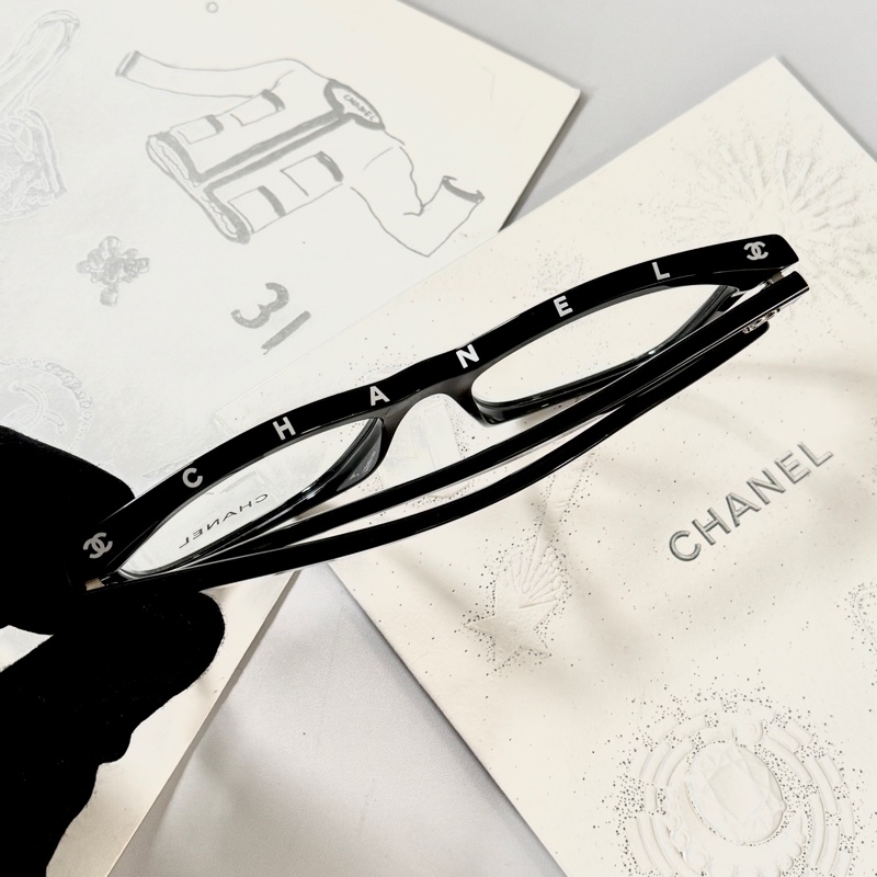CHANEL 3392 小雙C 百搭 權志龍同款 素顏神器 細黑框 平光眼鏡-4