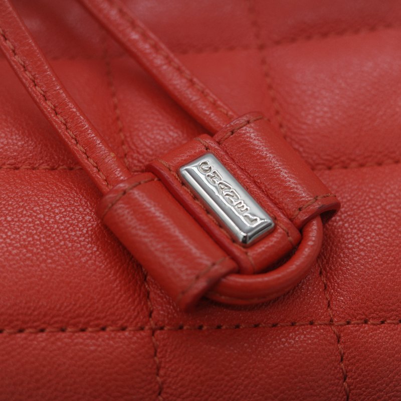 Chanel 香奈兒 Urban Spirit 紅色 菱格紋絎縫小羊皮 大尺寸雙 C 標誌 皮穿鏈條後背包-32