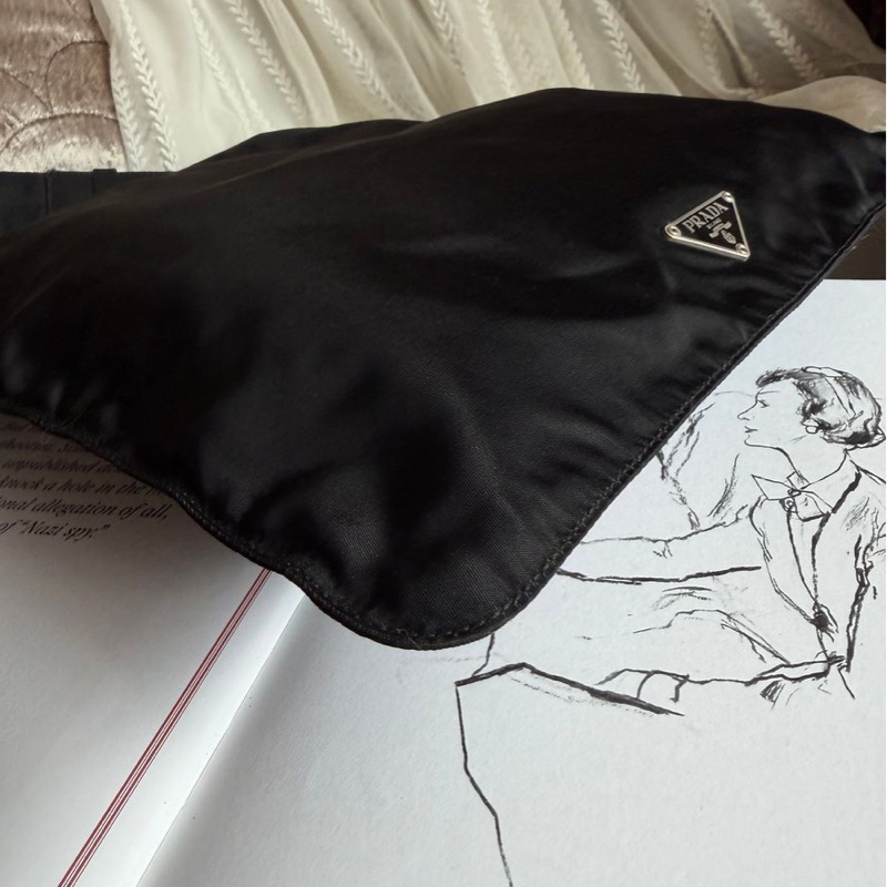 普拉特 斜挎包  皮革肩帶  肩背  斜挎  prada black黑色 nylon /leather crossbody bag-10