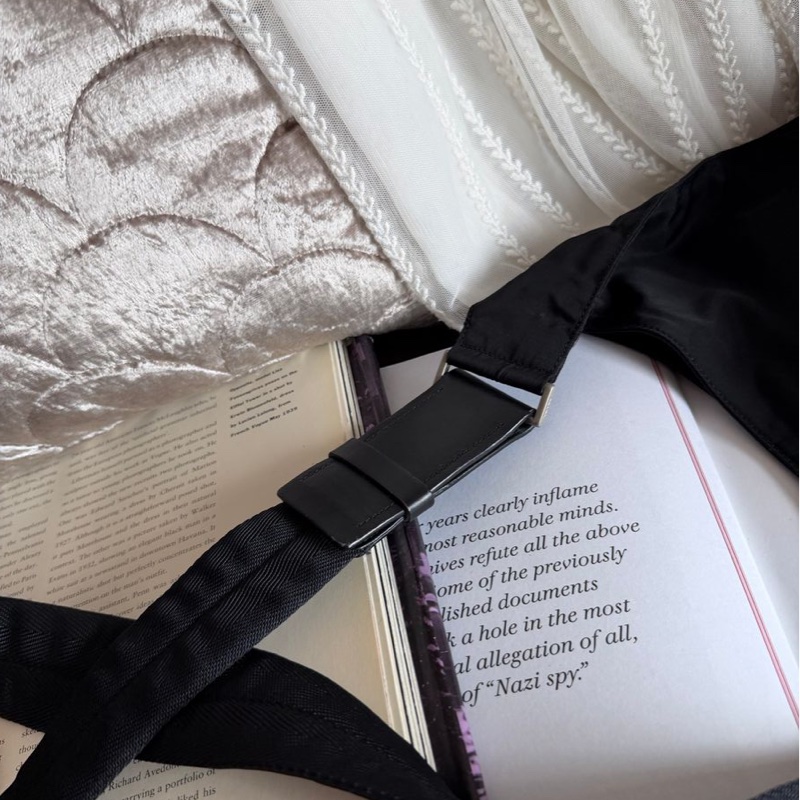 普拉特 斜挎包  皮革肩帶  肩背  斜挎  prada black黑色 nylon /leather crossbody bag-17