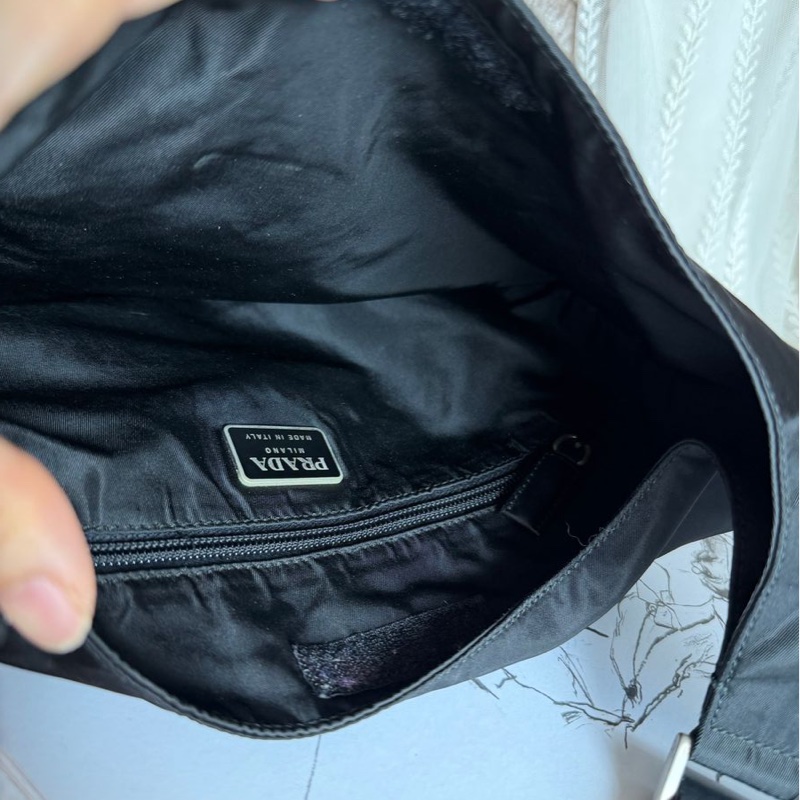普拉特 斜挎包  皮革肩帶  肩背  斜挎  prada black黑色 nylon /leather crossbody bag-21
