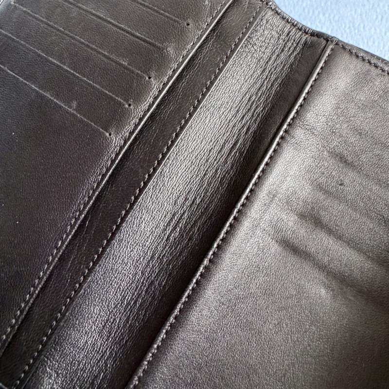 💖2萬不到 復古感 Chanel 黑色皮革大雙C三折中夾-12