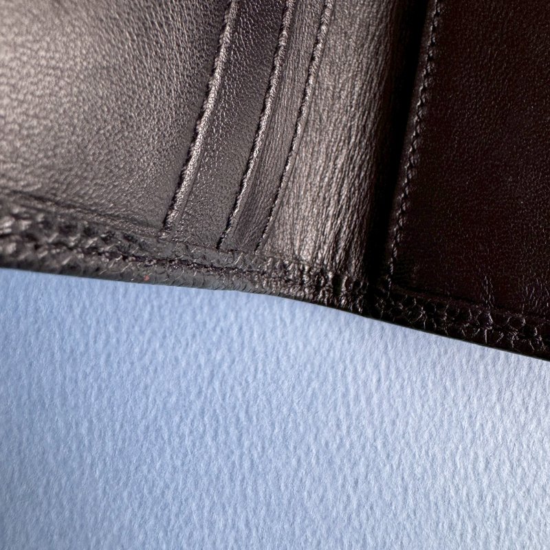 💖2萬不到 復古感 Chanel 黑色皮革大雙C三折中夾-16