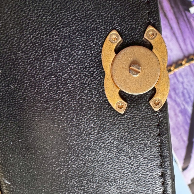 💖拍照必出片 Chanel 黑色羊皮 mini Kelly金鏈包-10