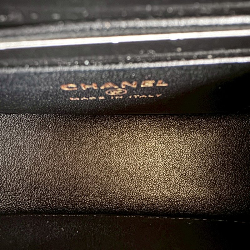 💖拍照必出片 Chanel 黑色羊皮 mini Kelly金鏈包-12