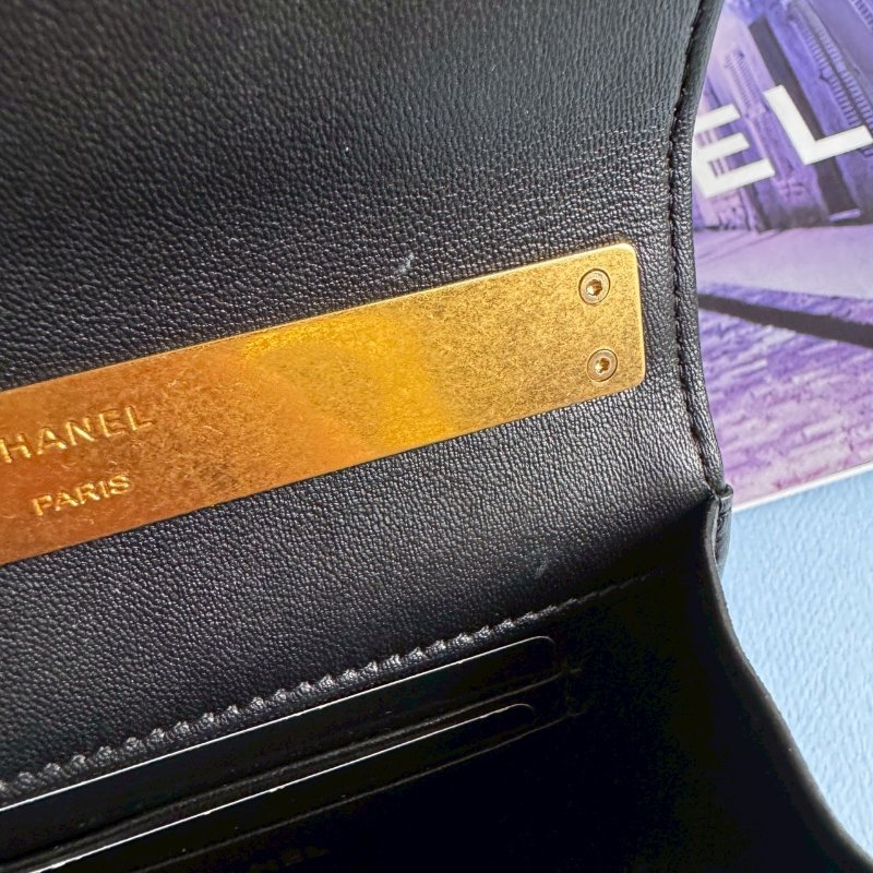 💖拍照必出片 Chanel 黑色羊皮 mini Kelly金鏈包-13