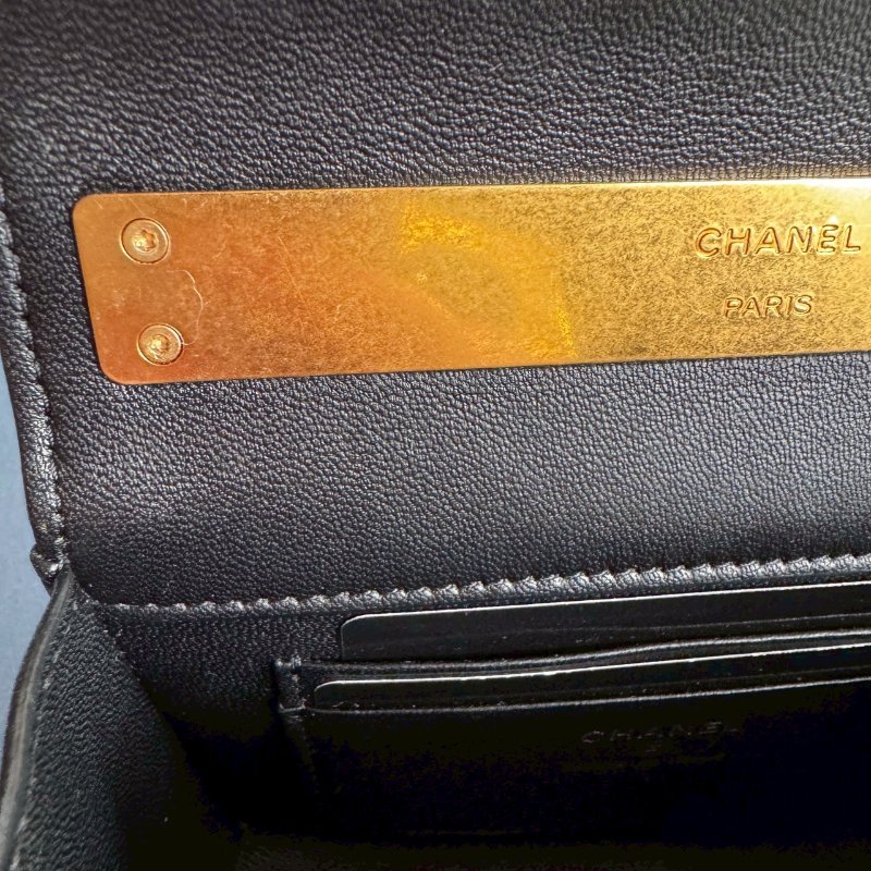 💖拍照必出片 Chanel 黑色羊皮 mini Kelly金鏈包-14