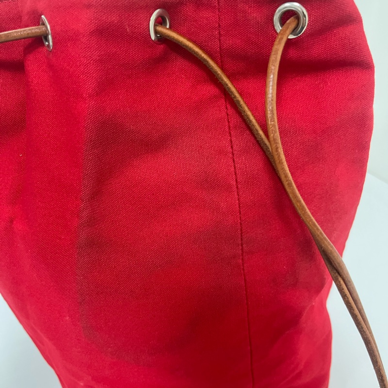 Hermes 愛馬仕 棉質帆布牛皮飾邊抽繩側背水桶包-9