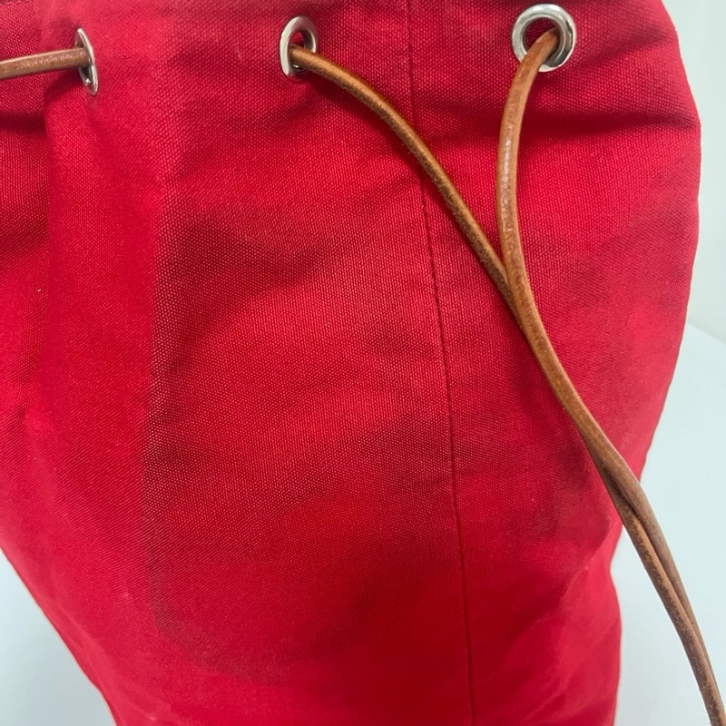 Hermes 愛馬仕 棉質帆布牛皮飾邊抽繩側背水桶包-10
