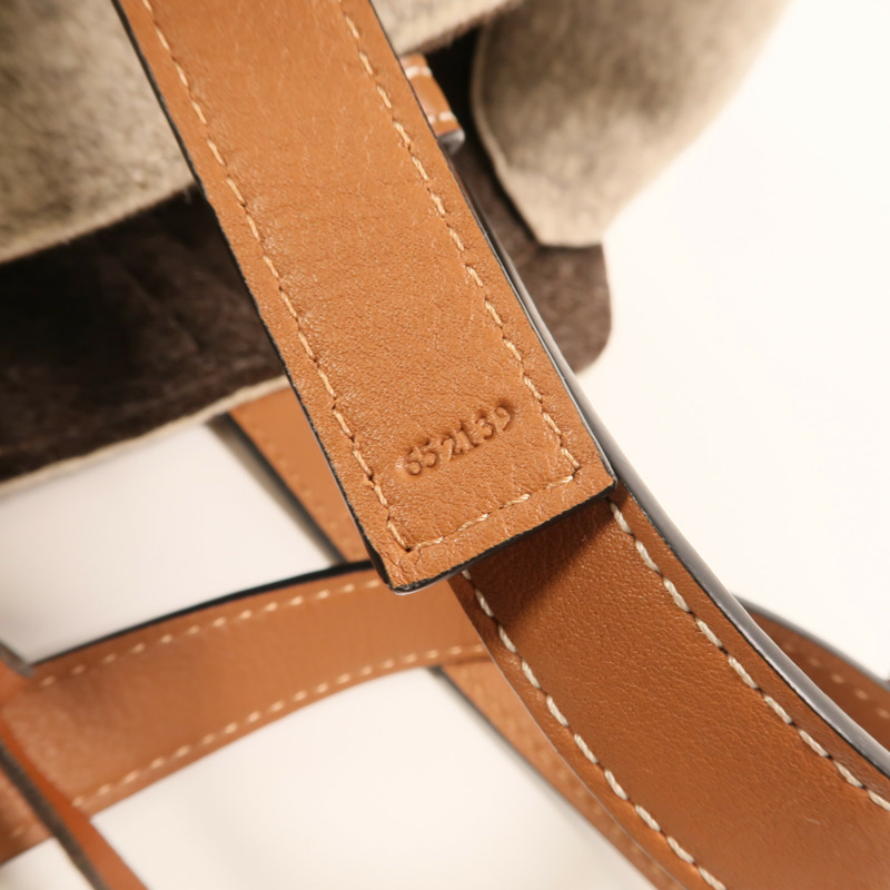 LOEWE 羊毛Basket Bag銀扣手挽袋-6