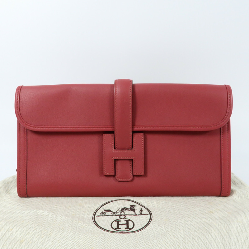 HERMES 【Hermes Fair】Swift皮革Jige Elan 29 Clutch手拿包Rouge Grenat-14