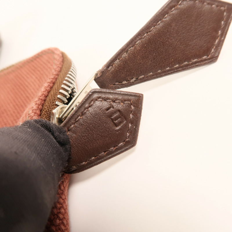 HERMES 帆布Heeboo Bag銀扣手挽袋Bordeaux-6