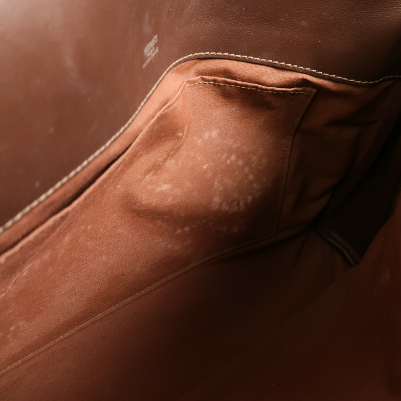 HERMES 帆布Heeboo Bag銀扣手挽袋Bordeaux-15