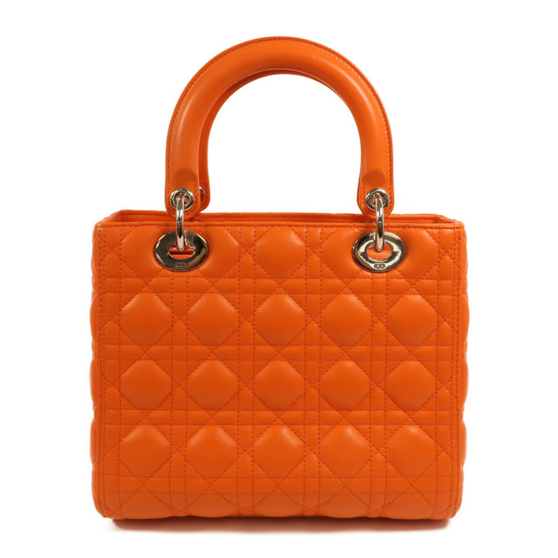 Dior 羊皮皮革Lady Dior Medium銀扣手挽肩背兩用袋-1