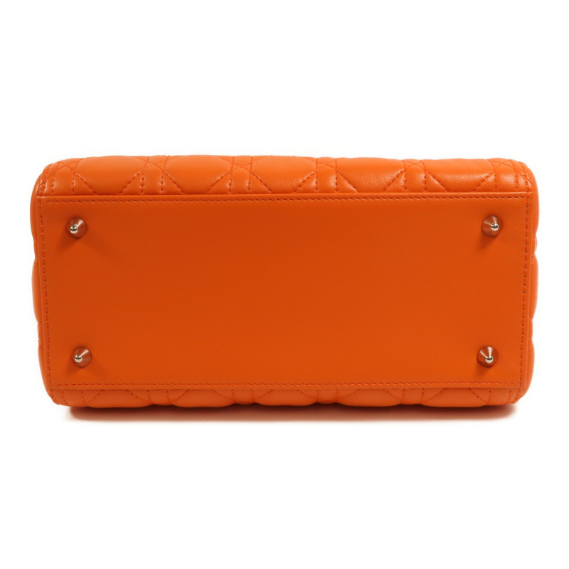 Dior 羊皮皮革Lady Dior Medium銀扣手挽肩背兩用袋-3