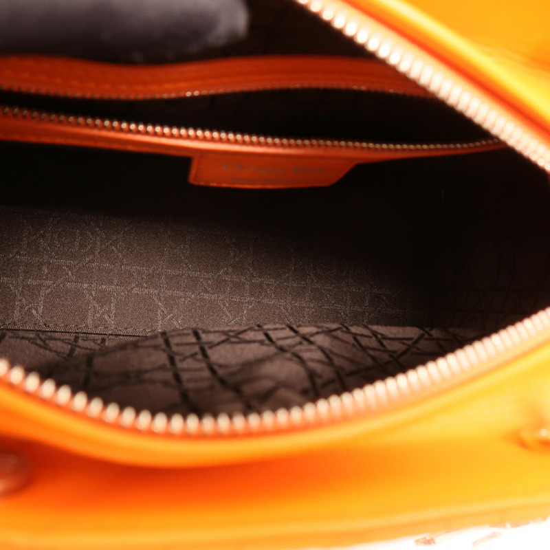 Dior 羊皮皮革Lady Dior Medium銀扣手挽肩背兩用袋-4