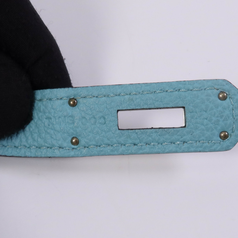 HERMES Clemence皮革Kelly 32手挽肩背兩用袋Bleu Atoll-7