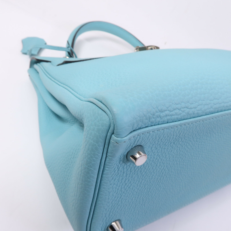 HERMES Clemence皮革Kelly 32手挽肩背兩用袋Bleu Atoll-11